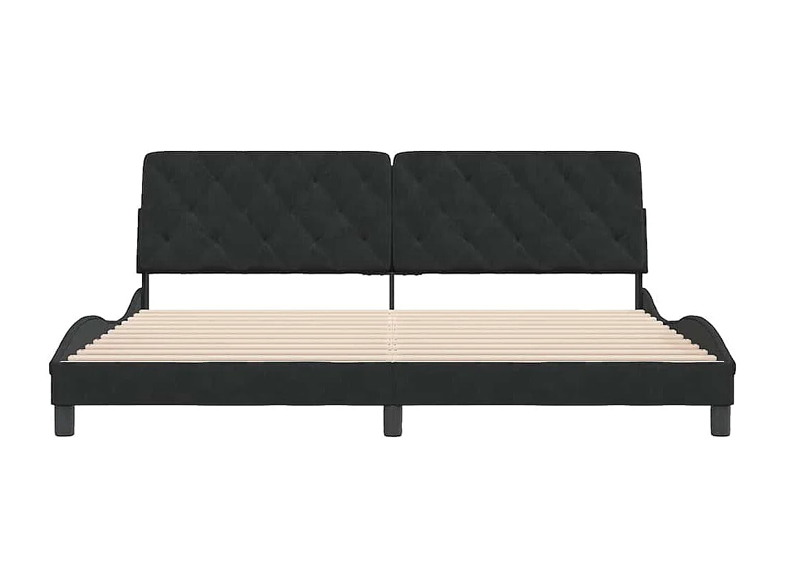 Cadre de lit sans matelas noir 200x200 cm velours