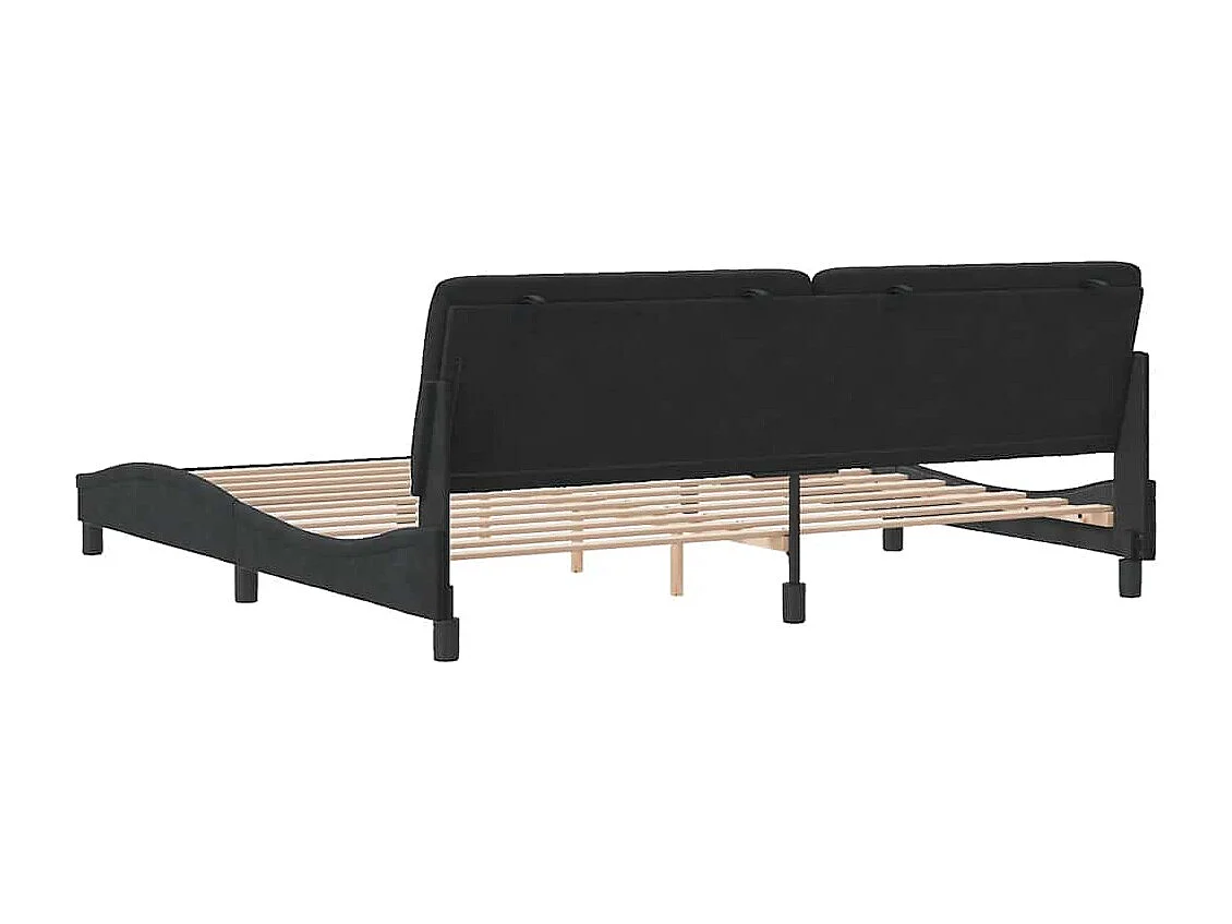 Cadre de lit sans matelas noir 200x200 cm velours