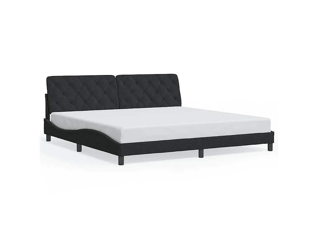 Bedframe zonder matras 200x200 cm fluweel zwart