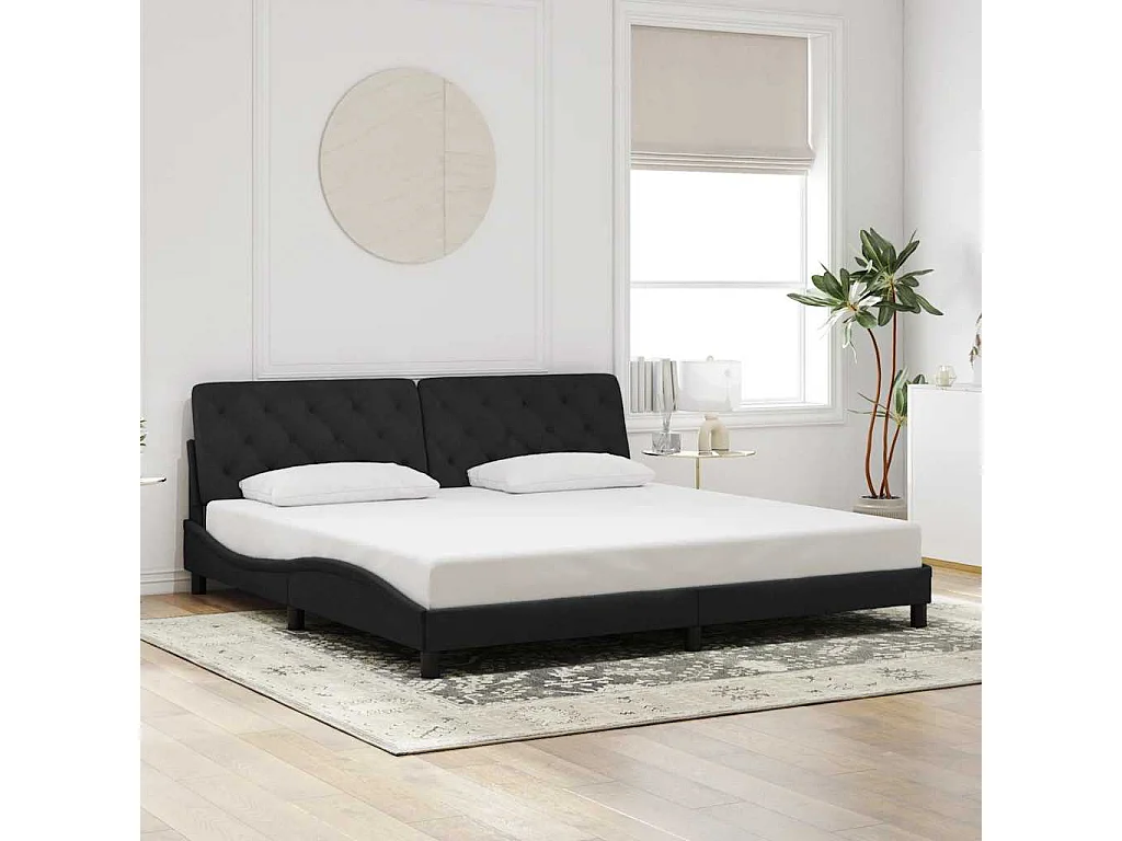 Bedframe zonder matras 200x200 cm fluweel zwart