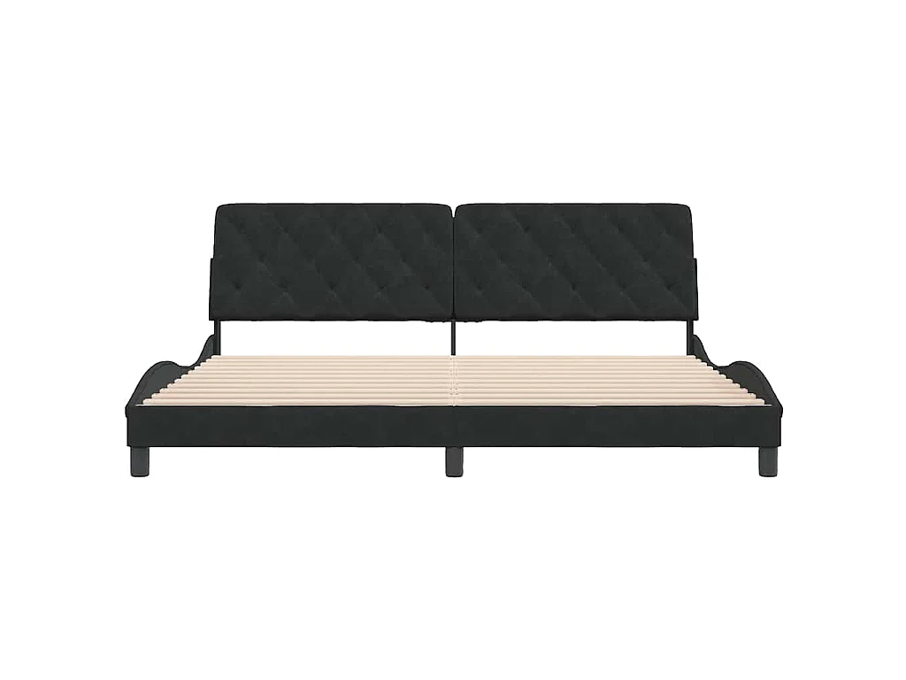 Bedframe zonder matras 200x200 cm fluweel zwart