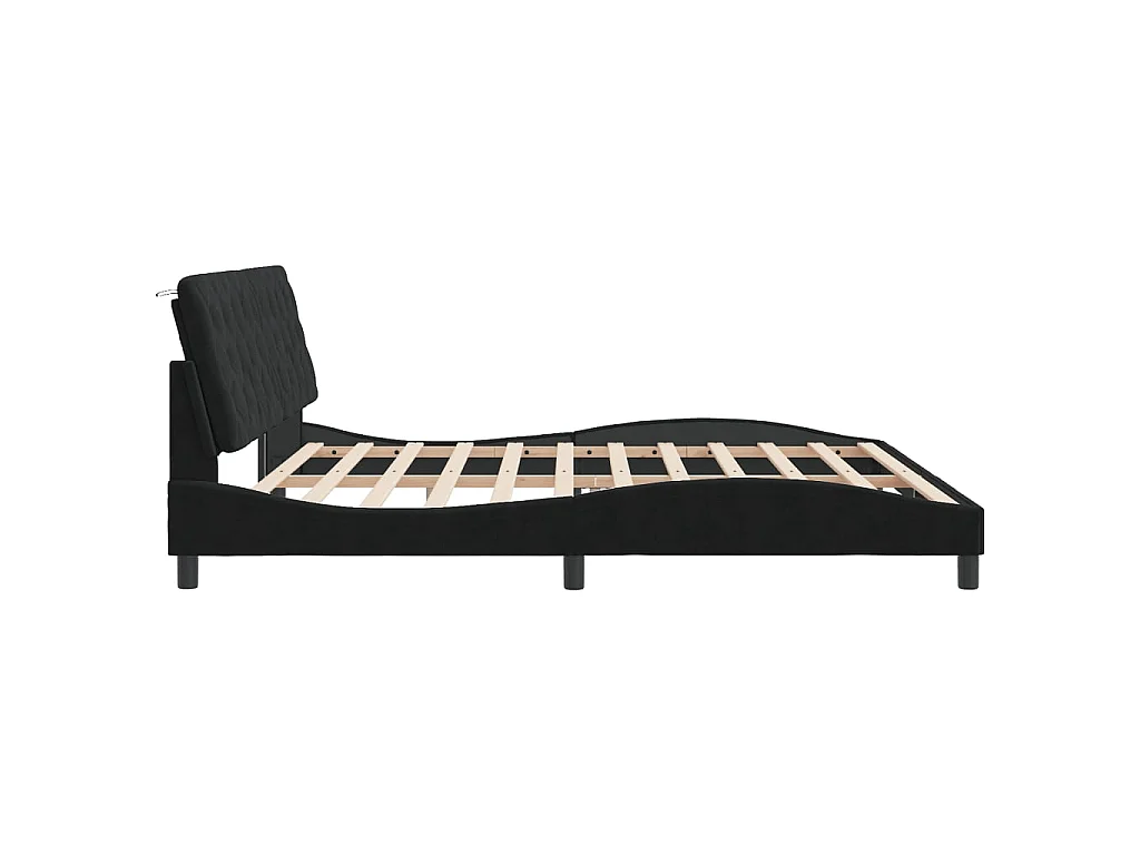 Bedframe zonder matras 200x200 cm fluweel zwart