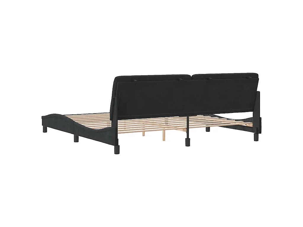 Bedframe zonder matras 200x200 cm fluweel zwart