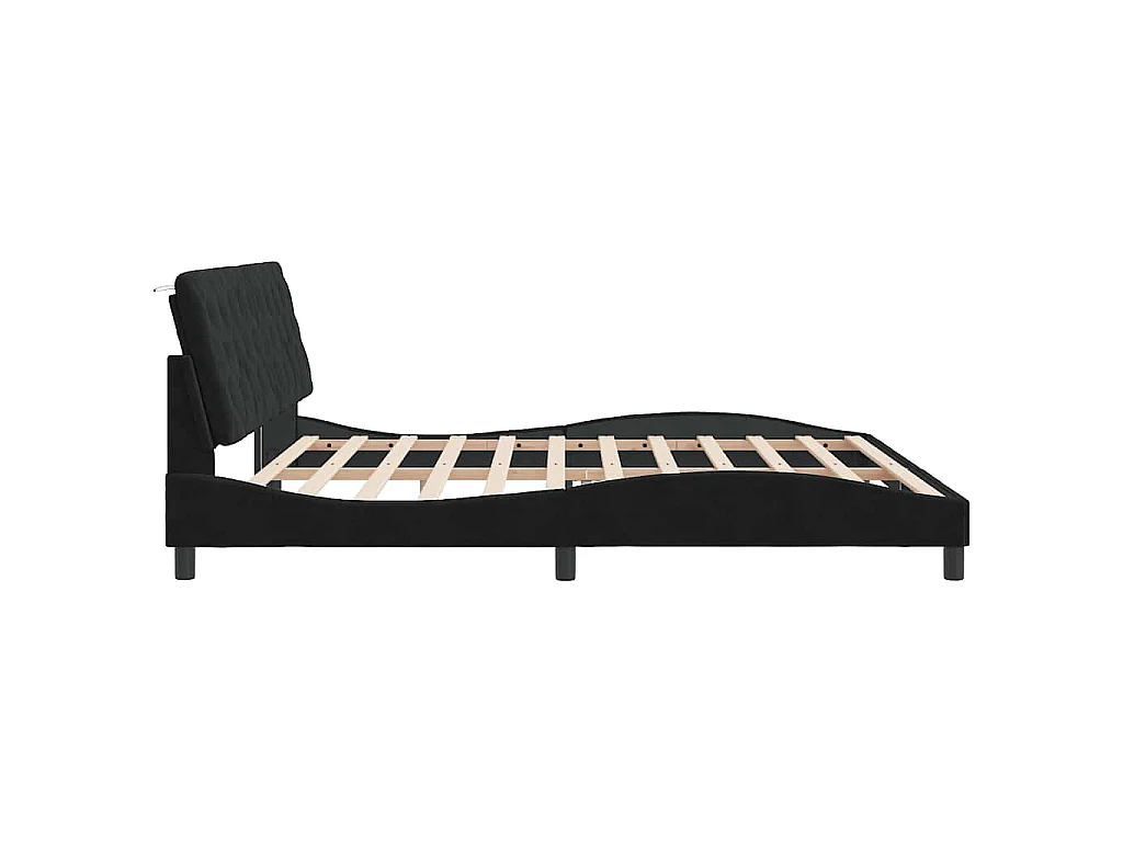 Bedframe zonder matras 200x200 cm fluweel zwart