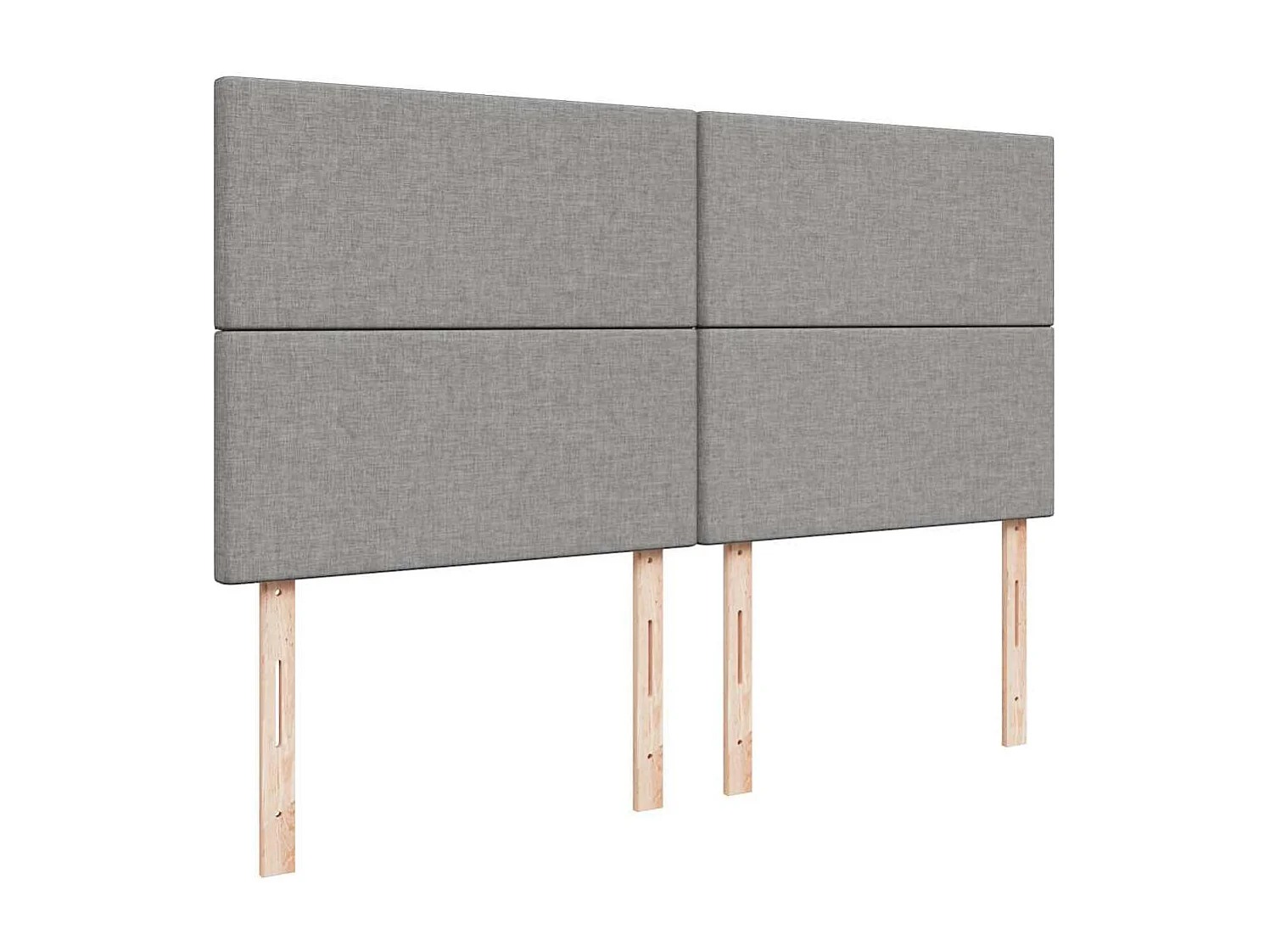 Sommier à lattes de lit avec matelas Gris clair 200x200cm Tissu