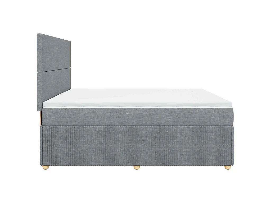 Cama com molas/colchão 200x200 cm tecido cinza-claro