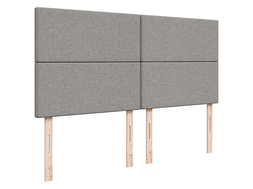 Cama com molas/colchão 200x200 cm tecido cinza-claro
