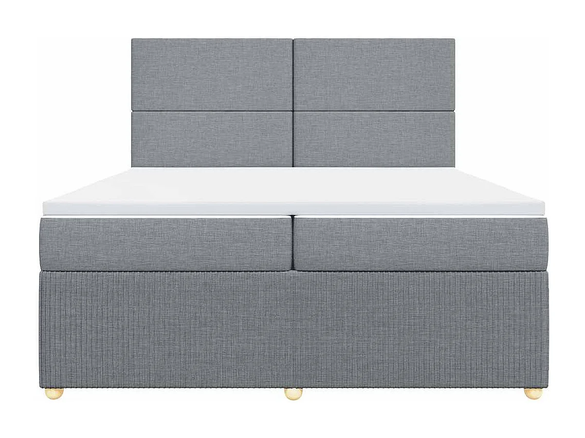 Boxspringbett mit Matratze Hellgrau 200x200 cm Stoff