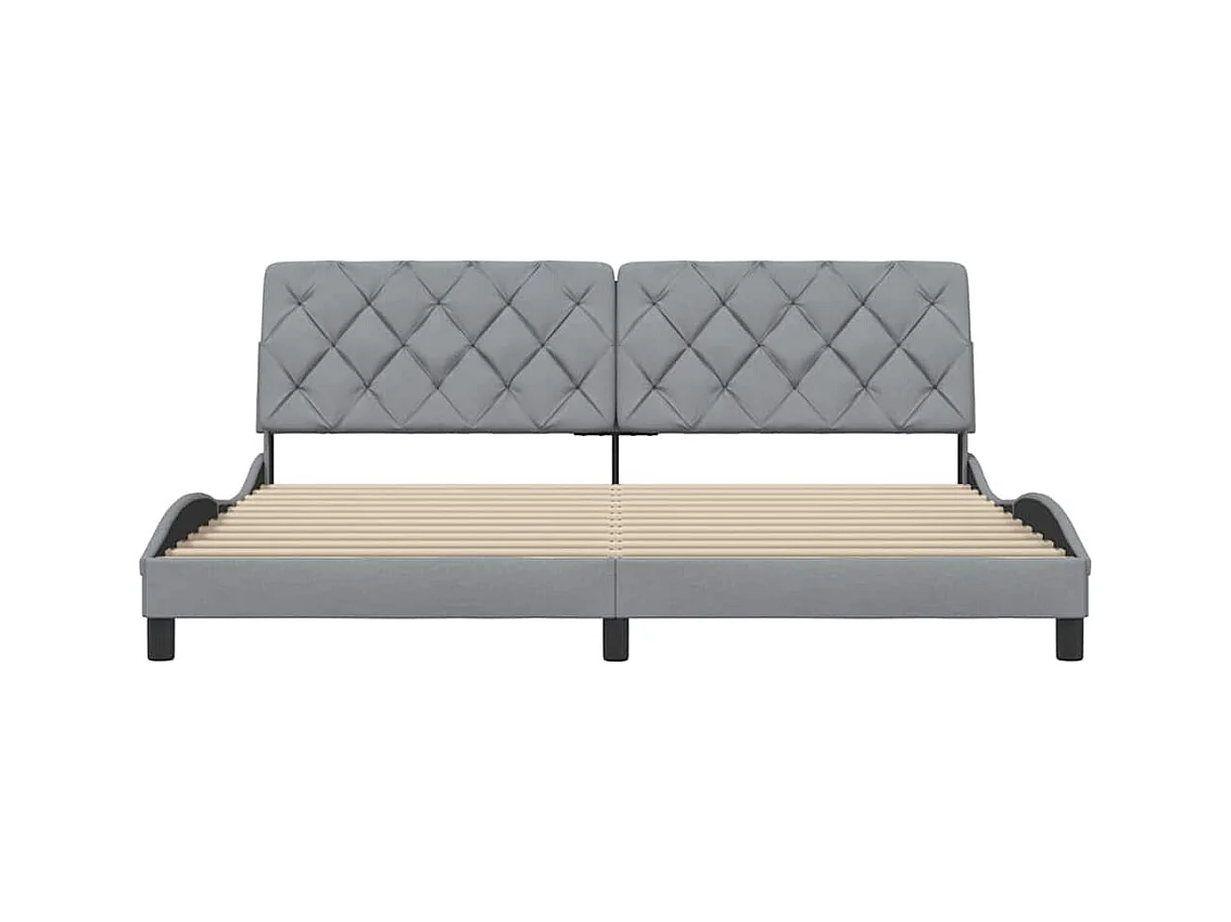 Cadre de lit sans matelas gris clair 200x200 cm tissu