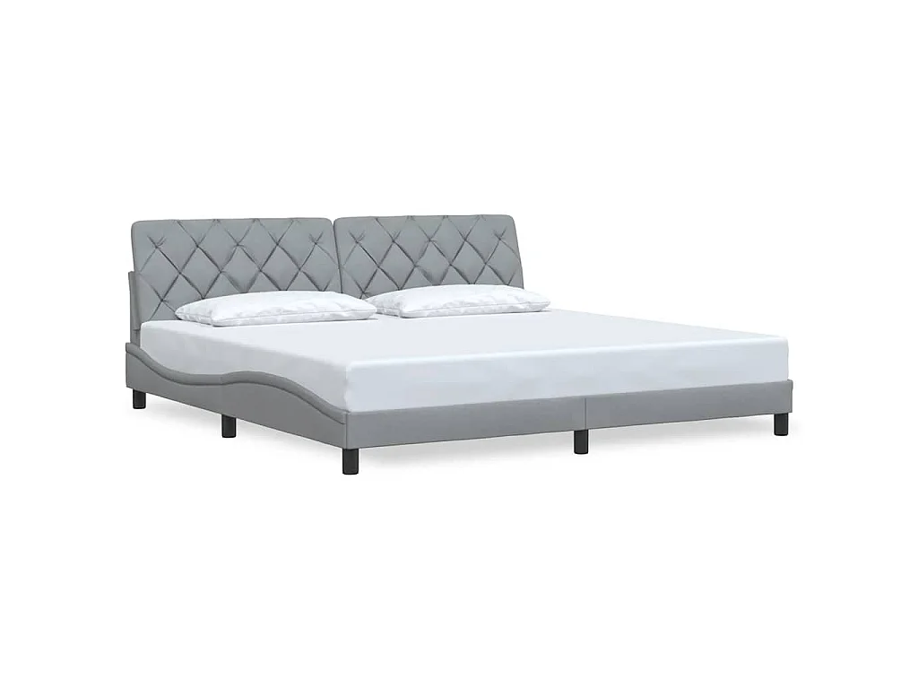 Bedframe zonder matras stof lichtgrijs 200x200 cm