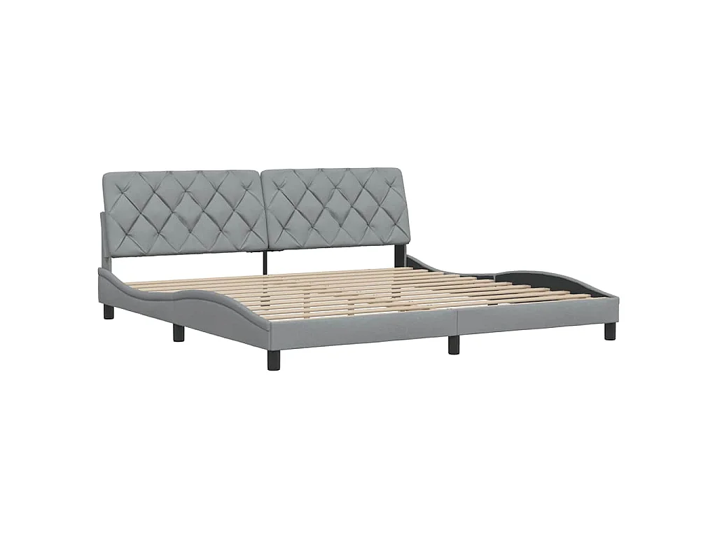 Bedframe zonder matras stof lichtgrijs 200x200 cm