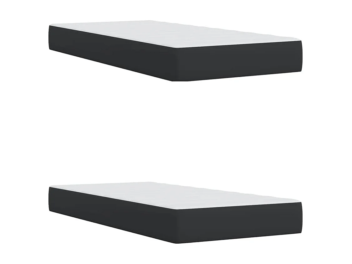 Cama box spring con colchón cuero sintético negro 200x200 cm