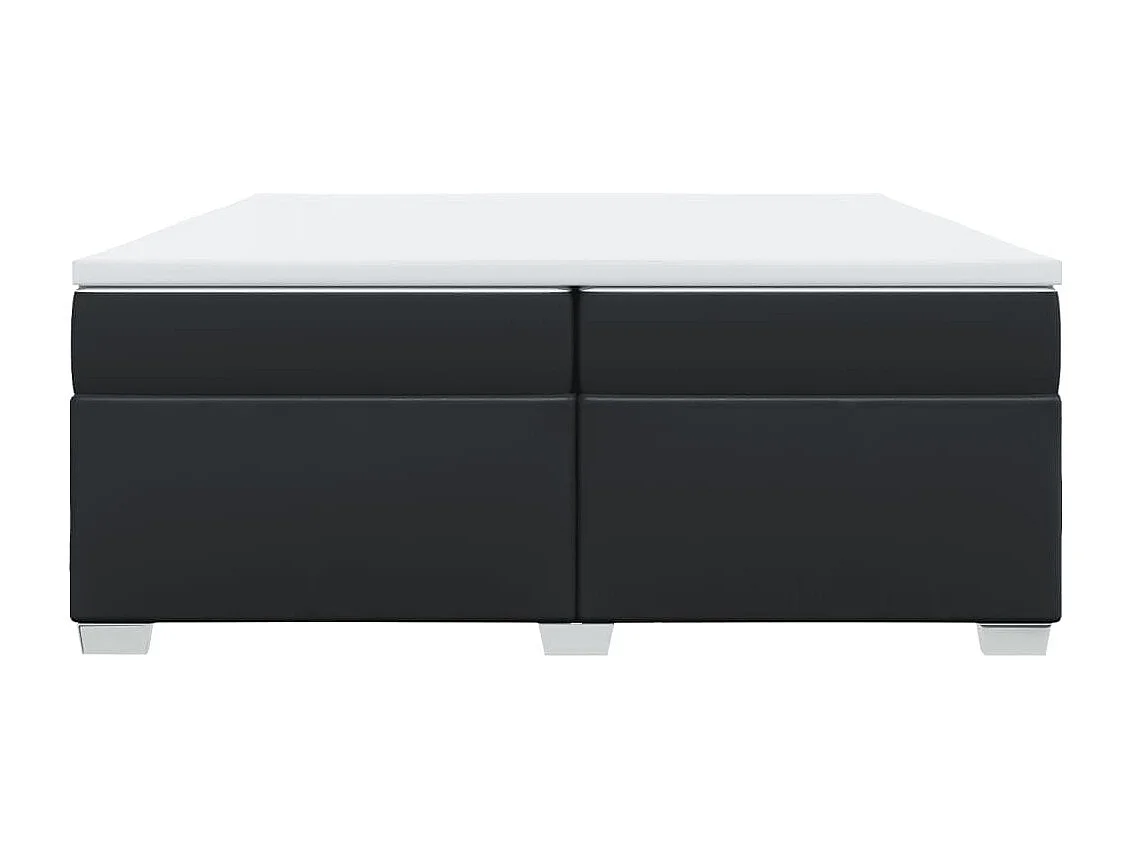 Sommier à lattes de lit avec matelas Noir 200x200 cm Similicuir