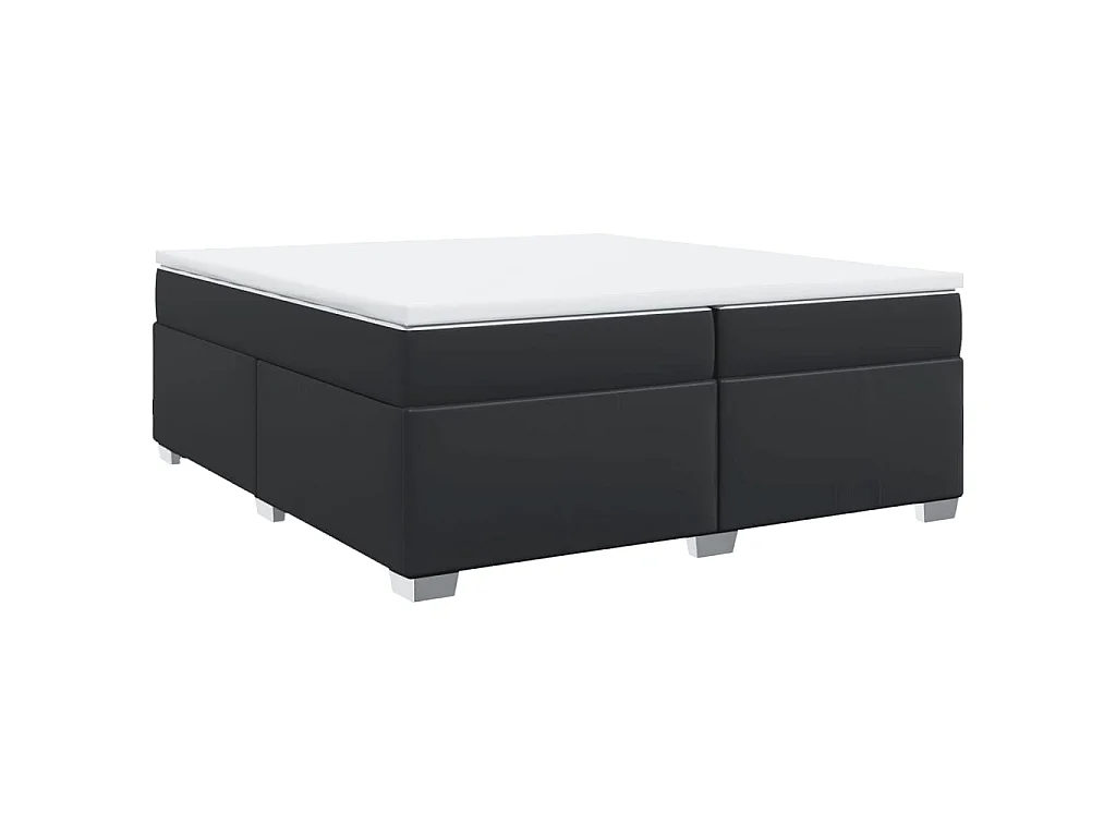 Boxspringbett mit Matratze Schwarz 200x200 cm Kunstleder