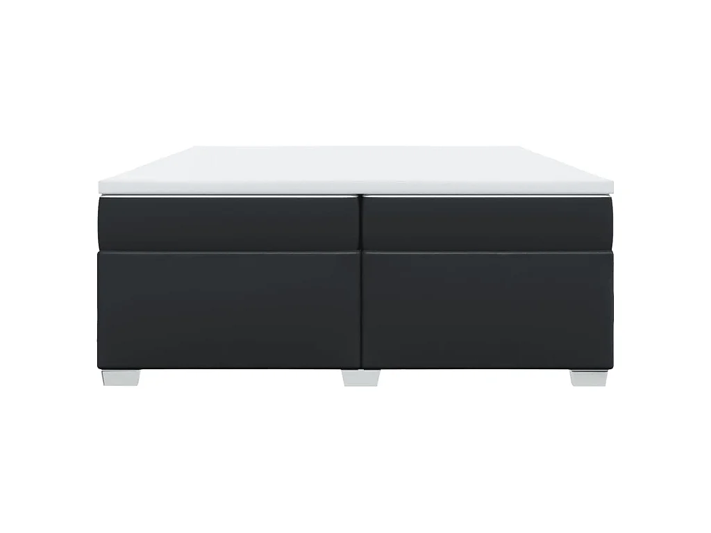 Boxspringbett mit Matratze Schwarz 200x200 cm Kunstleder
