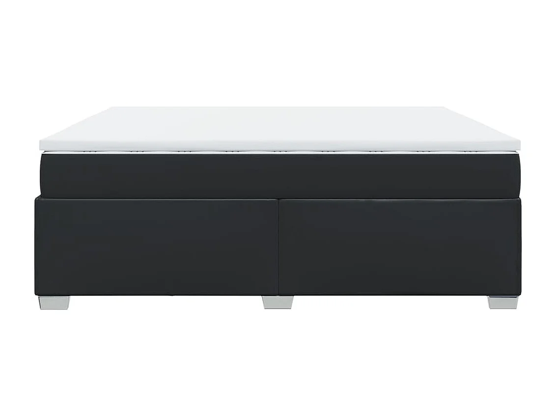 Boxspringbett mit Matratze Schwarz 200x200 cm Kunstleder