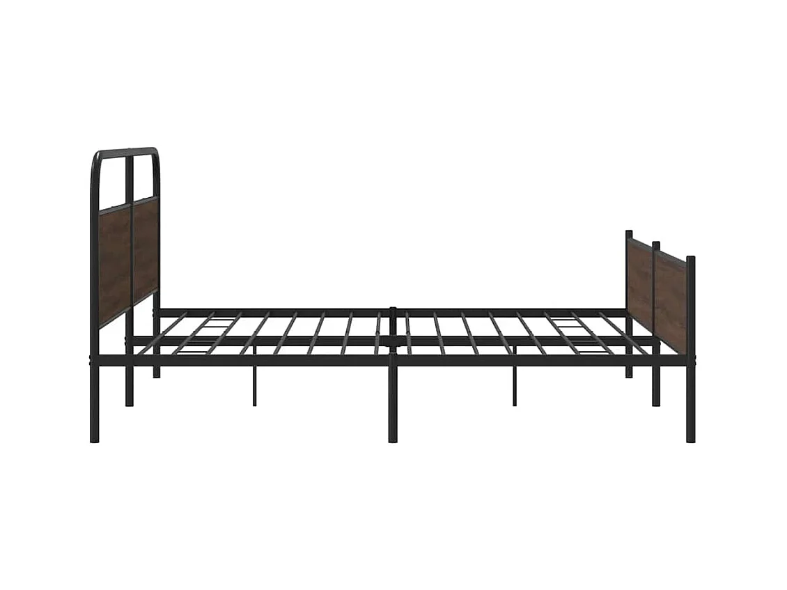 Metallbett ohne Matratze Braun Eichen-Optik 193x203 cm