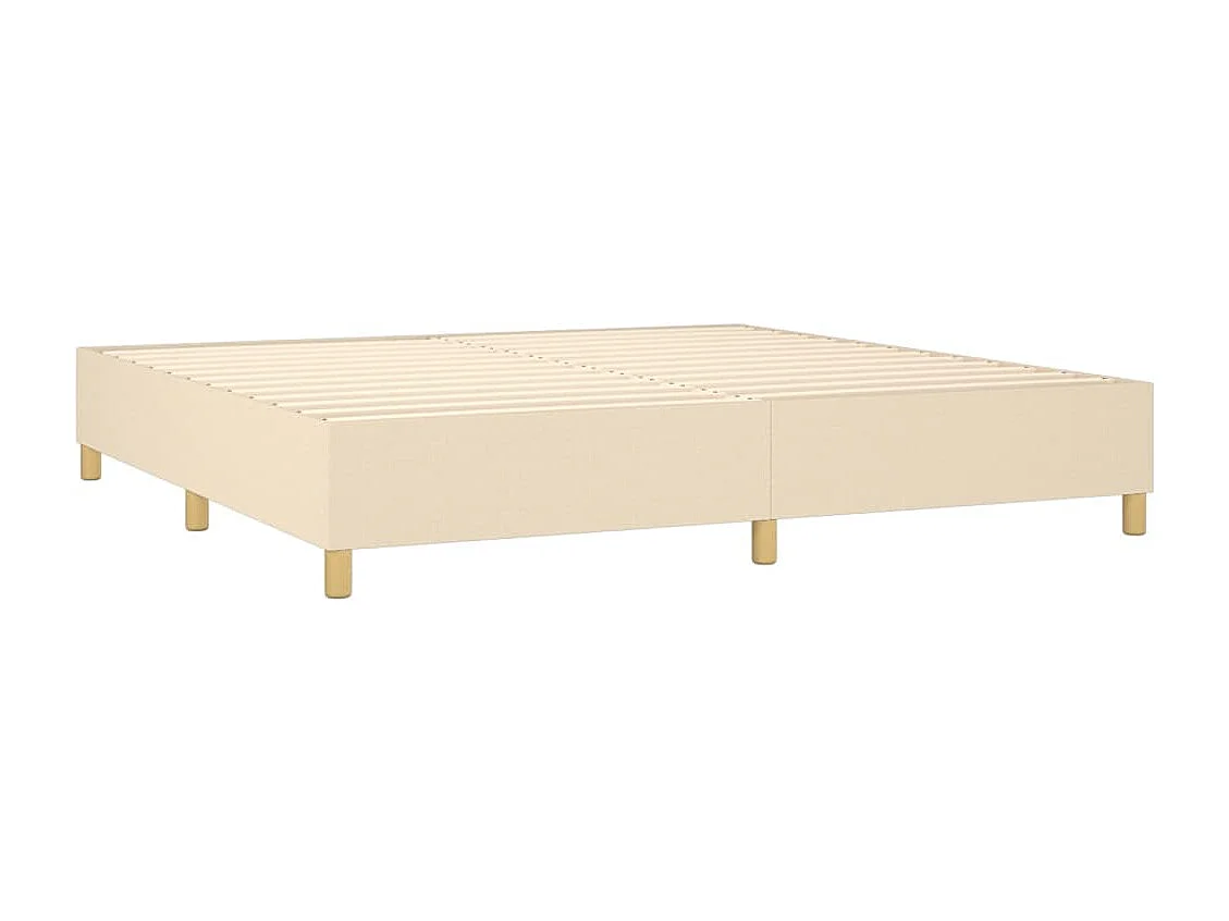 Sommier à lattes de lit matelas et LED Crème 200x200 cm Tissu