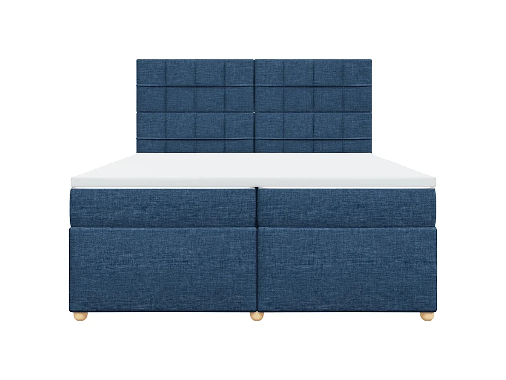 Boxspring met matras stof blauw 200x200 cm