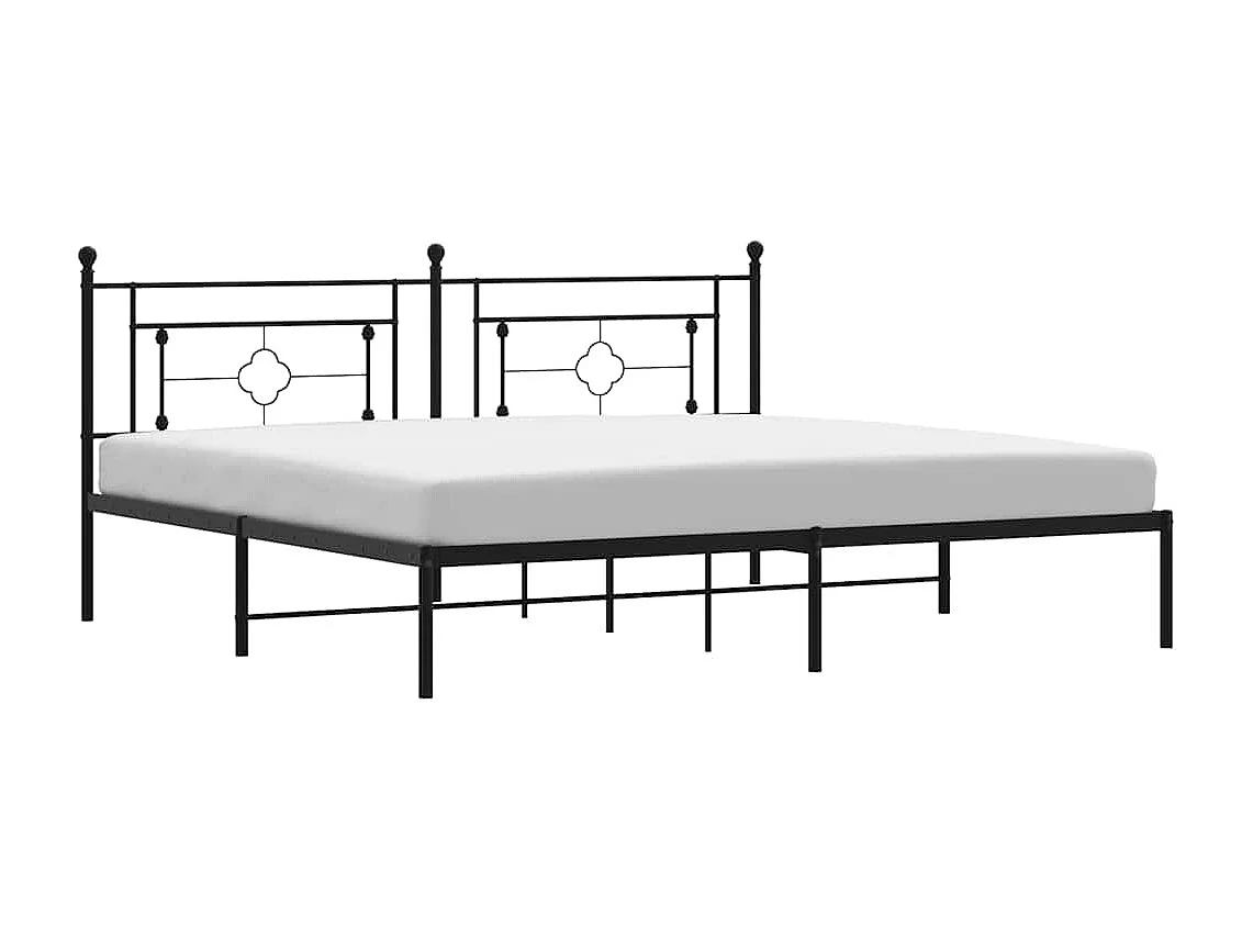 Giroletto con Testiera in Metallo Nero 193x203 cm