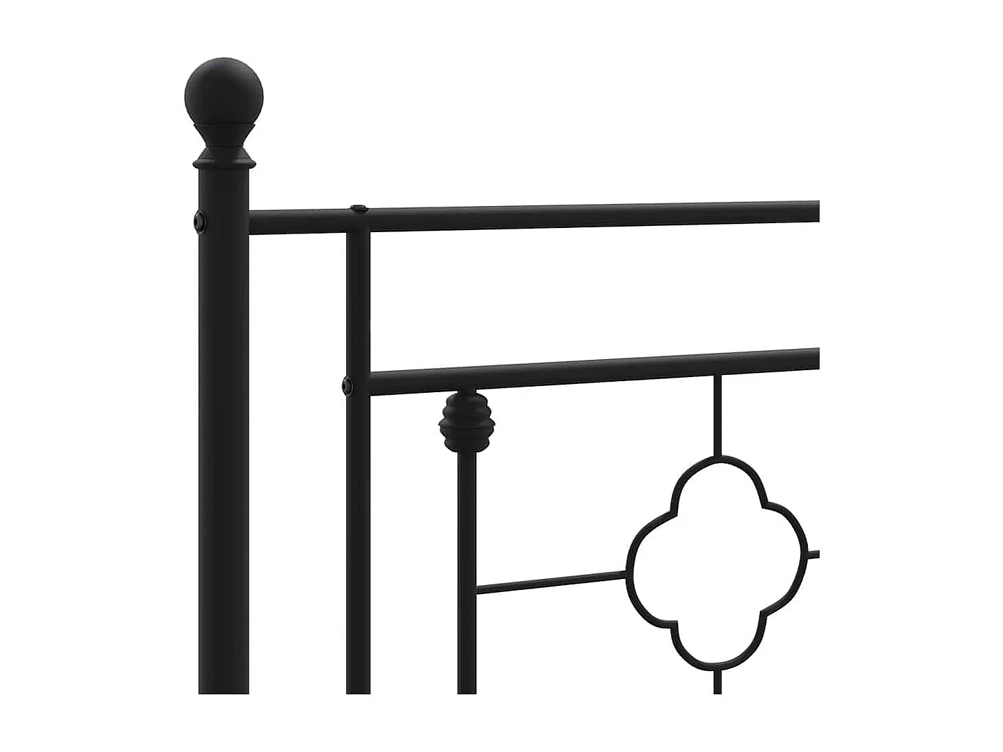 Cadre de lit métal sans matelas avec tête de lit noir 193x203cm