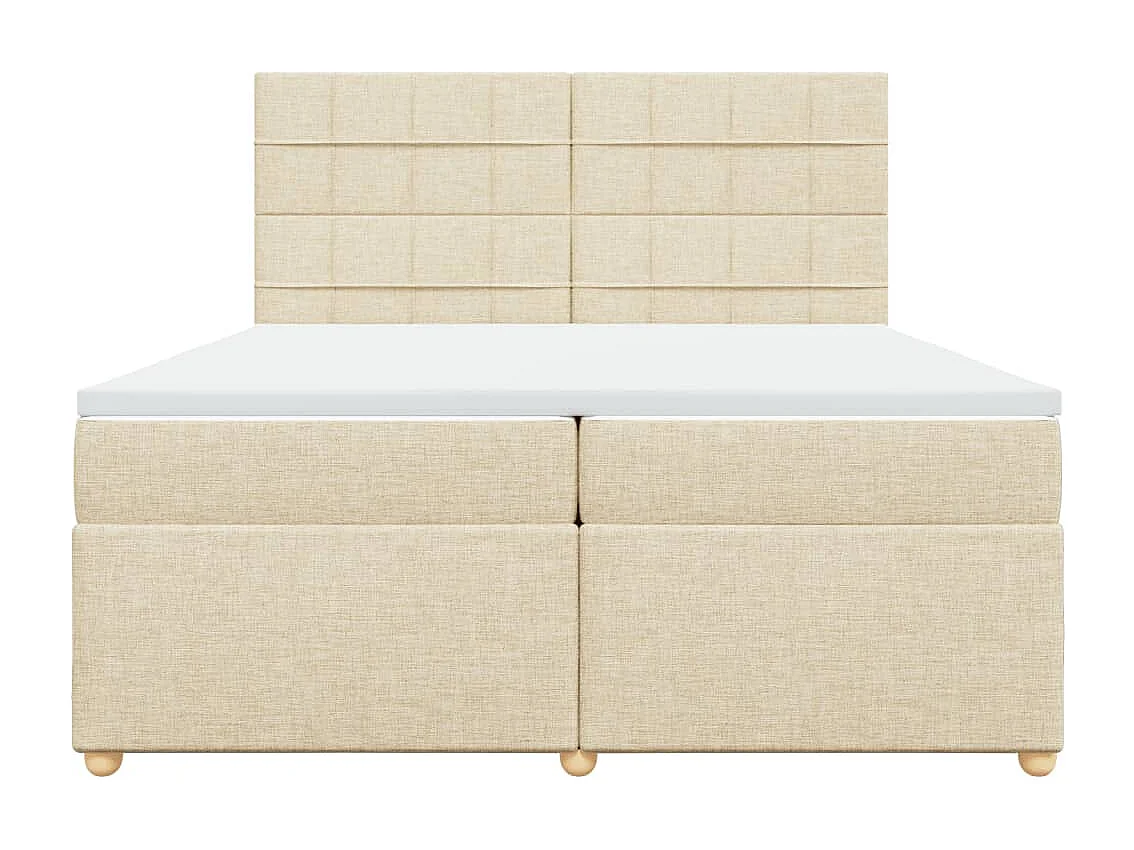 Giroletto a Molle con Materasso Crema 200x200 cm in Tessuto