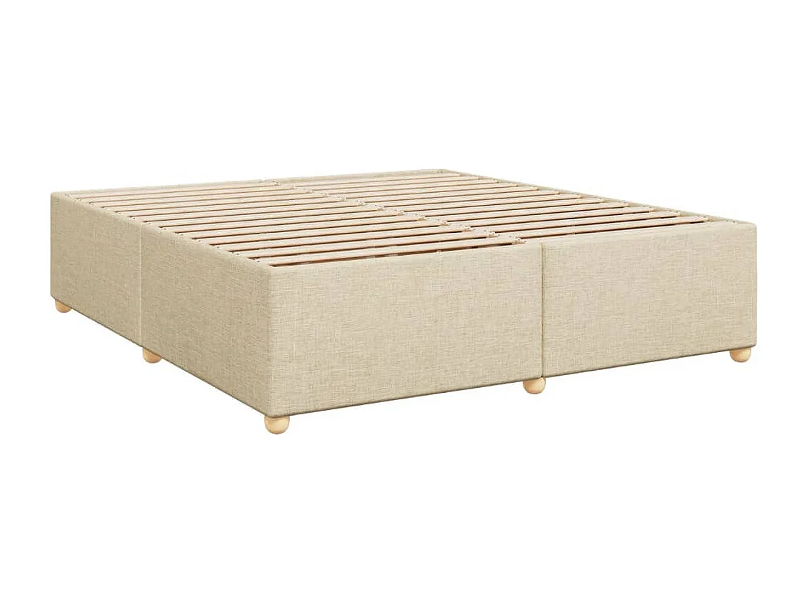 Giroletto a Molle con Materasso Crema 200x200 cm in Tessuto