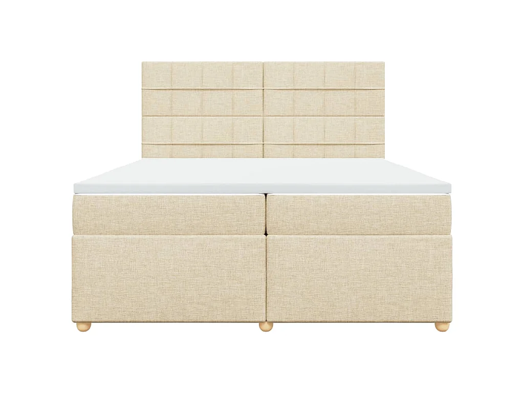 Boxspring met matras stof crèmekleurig 200x200 cm