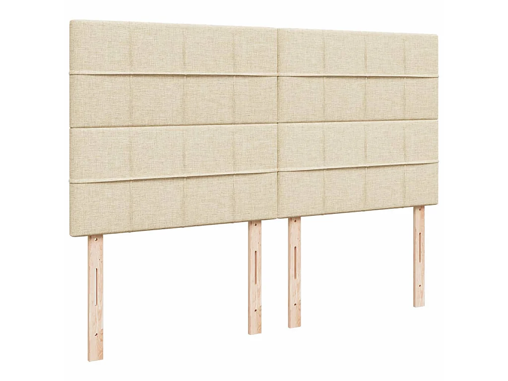Boxspring met matras stof crèmekleurig 200x200 cm