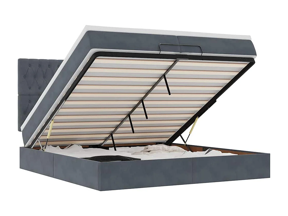 Ottoman bed met matrassen en LED's 200x200cm fluweel