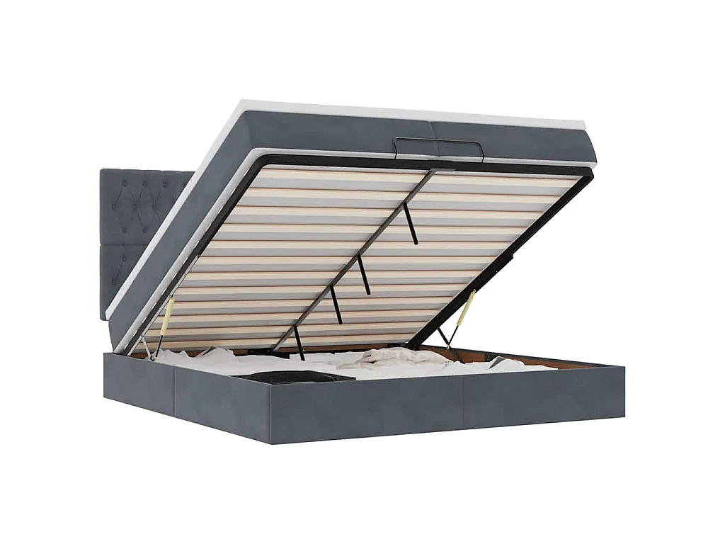 Ottoman bed met matrassen en LED's 200x200cm fluweel