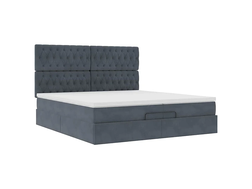 Ottoman bed met matrassen en LED's 200x200cm fluweel