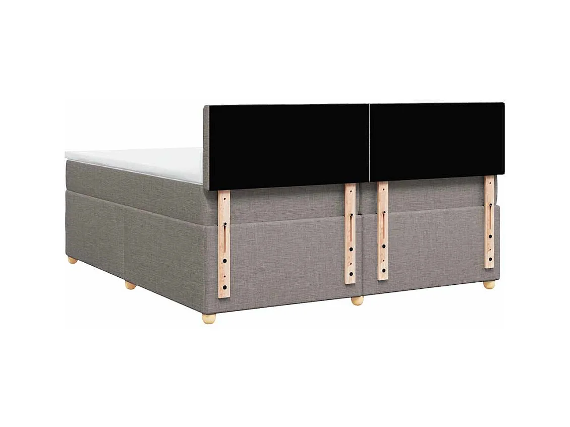 Sommier à lattes de lit avec matelas Taupe 200x200 cm Tissu
