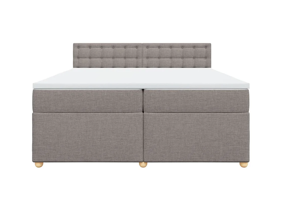 Sommier à lattes de lit avec matelas Taupe 200x200 cm Tissu
