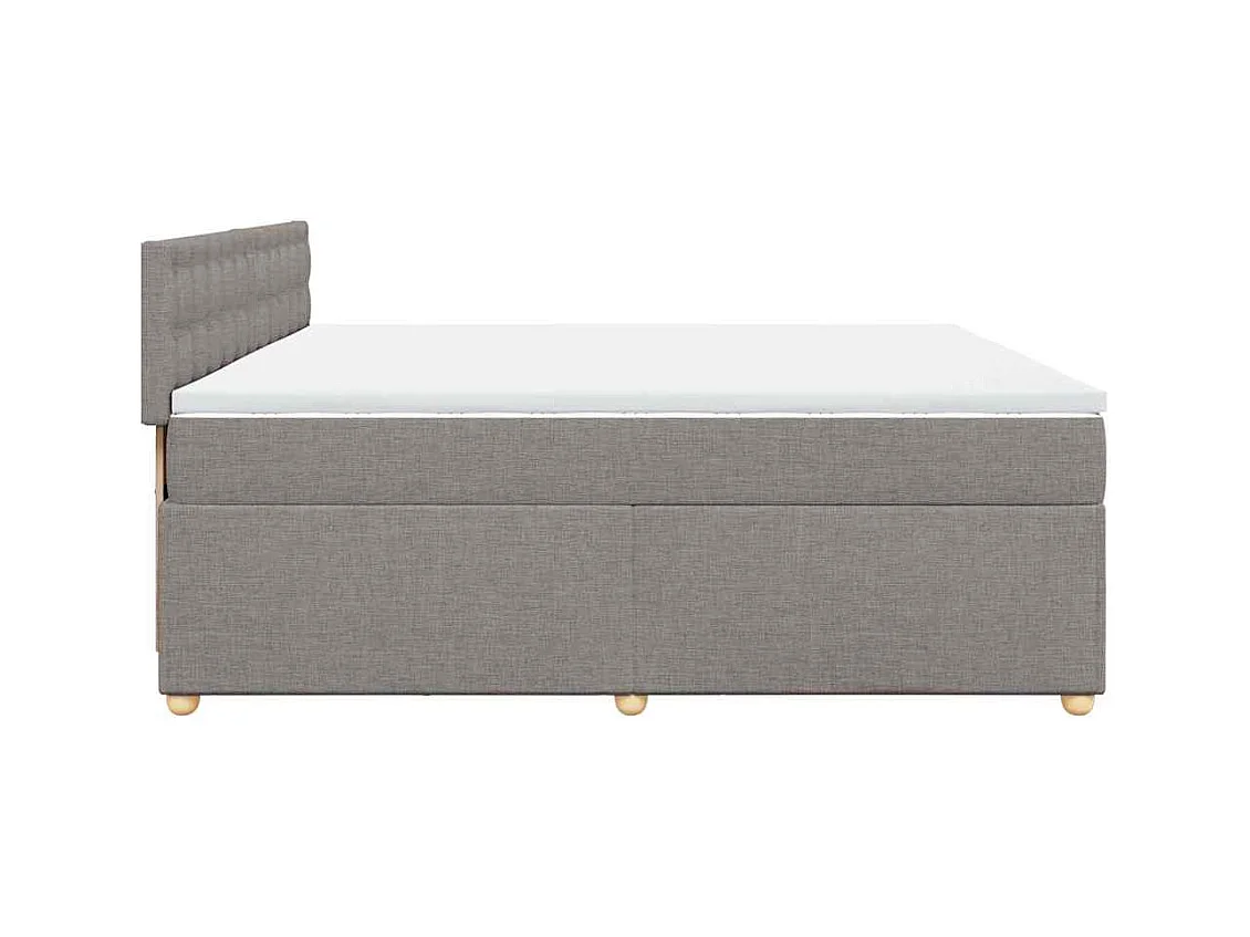 Sommier à lattes de lit avec matelas Taupe 200x200 cm Tissu
