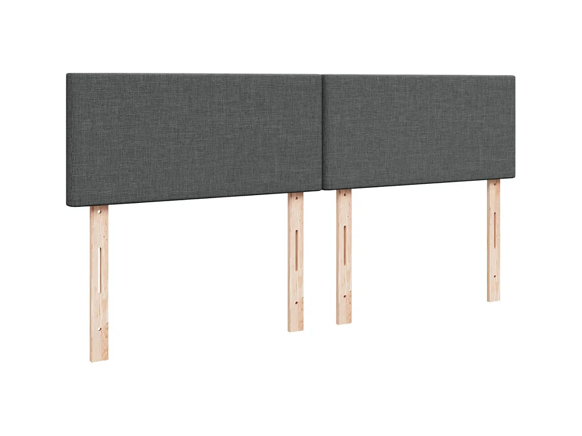 Cama box spring con colchón tela gris oscuro 200x200 cm