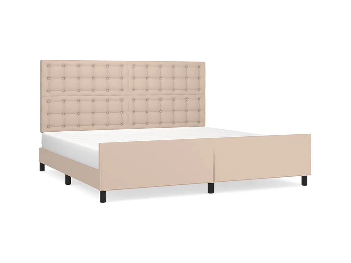 Cadre de lit sans matelas cappuccino 200x200 cm similicuir