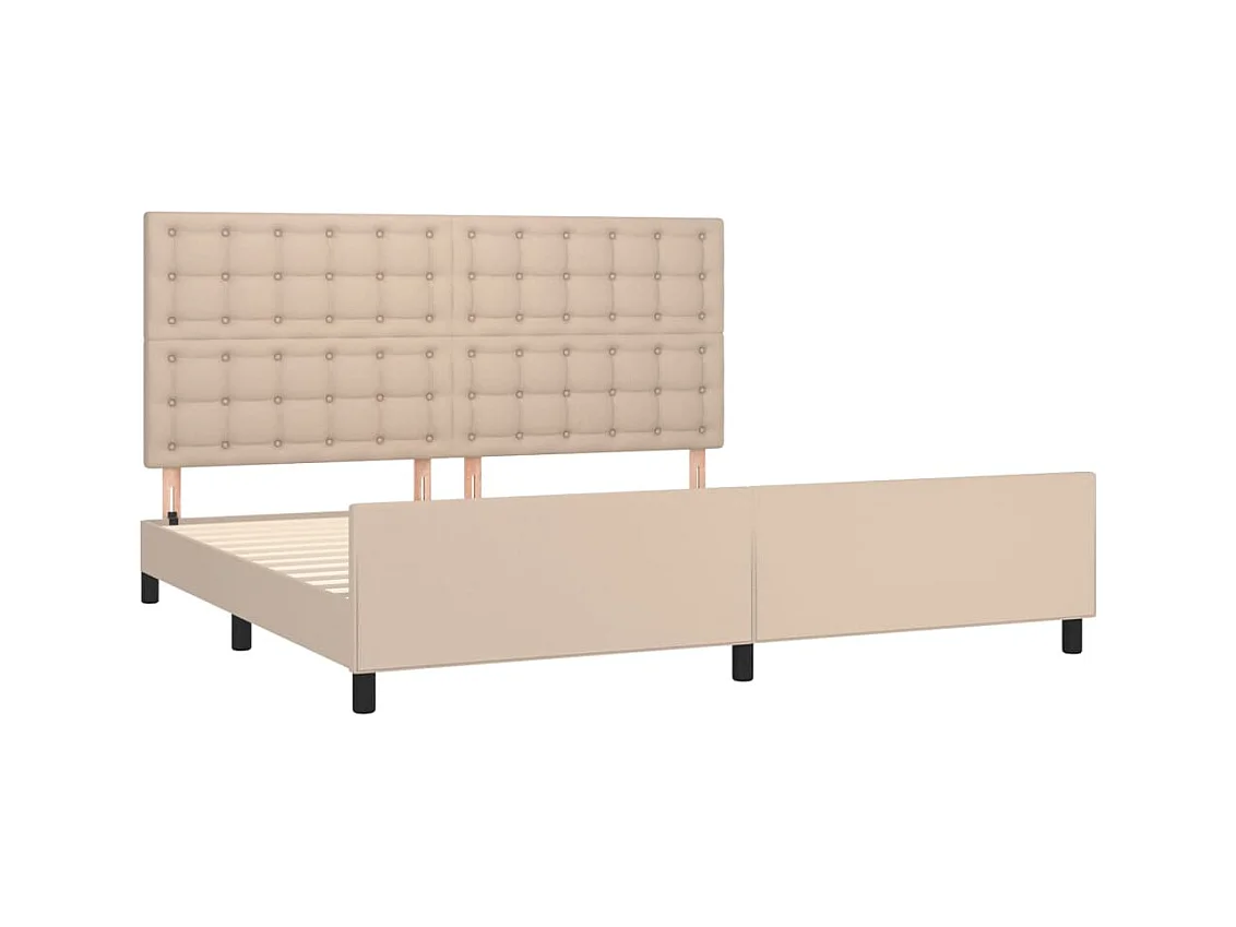 Cadre de lit sans matelas cappuccino 200x200 cm similicuir