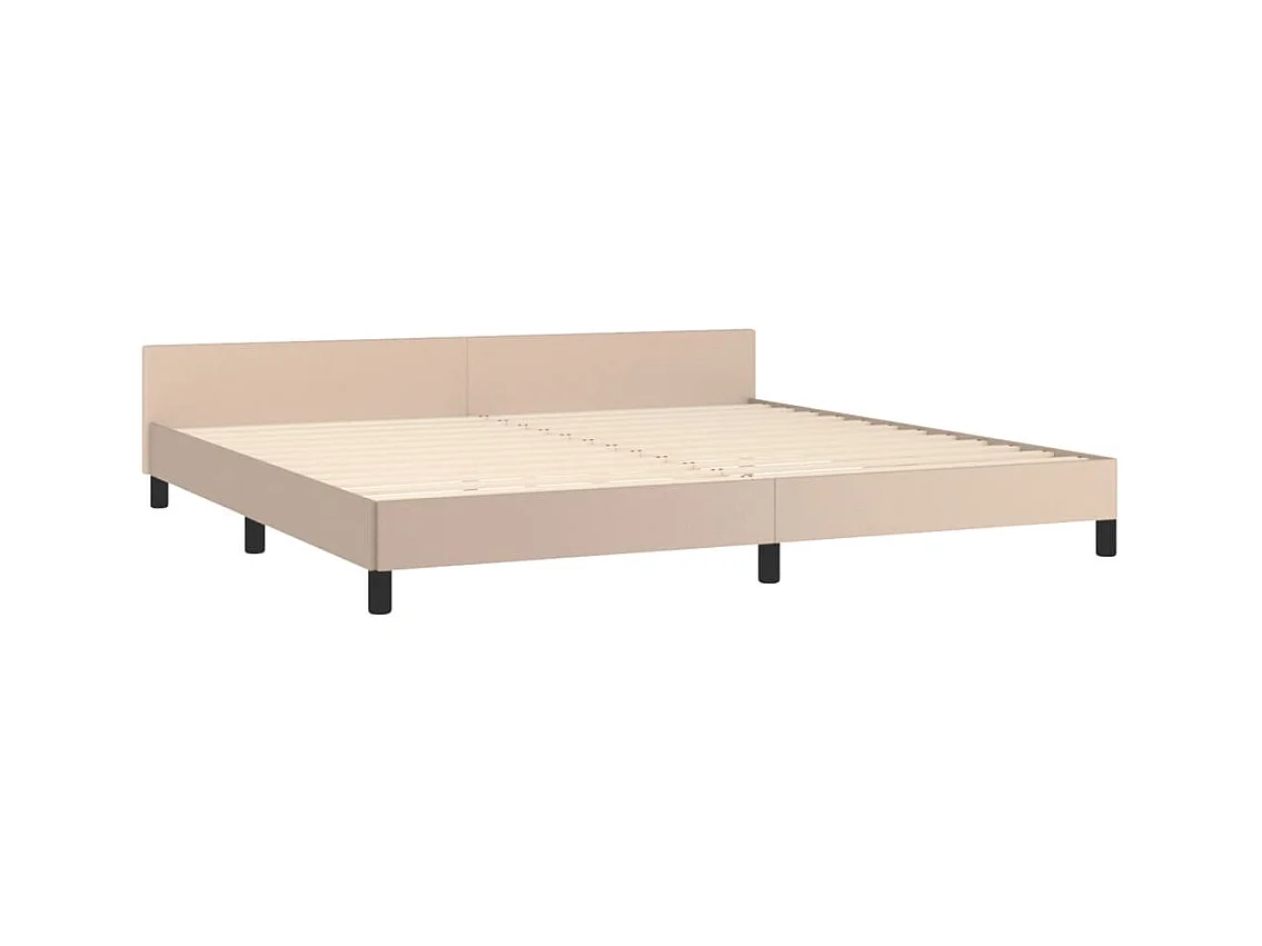 Cadre de lit sans matelas cappuccino 200x200 cm similicuir