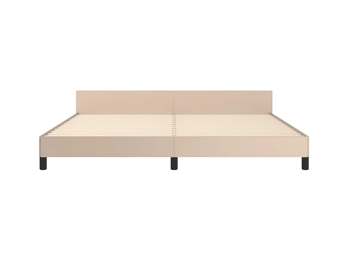 Cadre de lit sans matelas cappuccino 200x200 cm similicuir