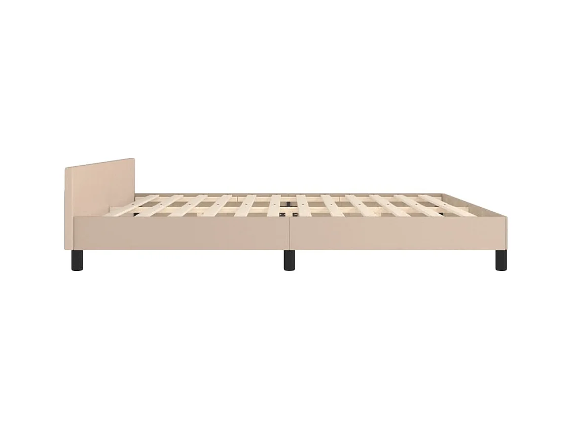 Cadre de lit sans matelas cappuccino 200x200 cm similicuir