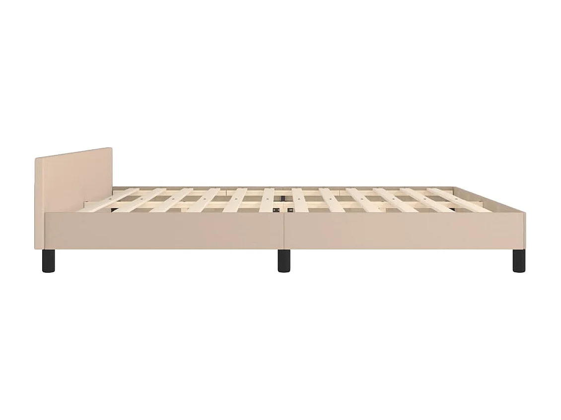 Cadre de lit sans matelas cappuccino 200x200 cm similicuir