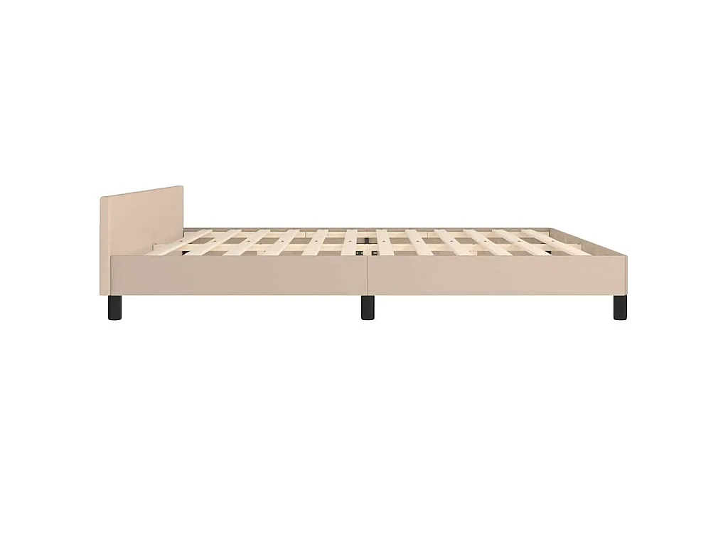 Cadre de lit sans matelas cappuccino 200x200 cm similicuir