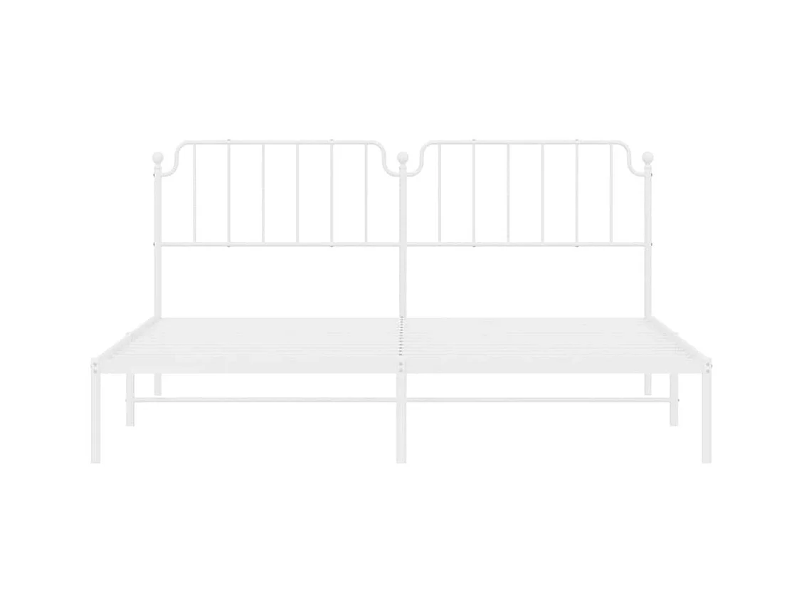 Bettgestell mit Kopfteil Metall Weiß 193x203 cm