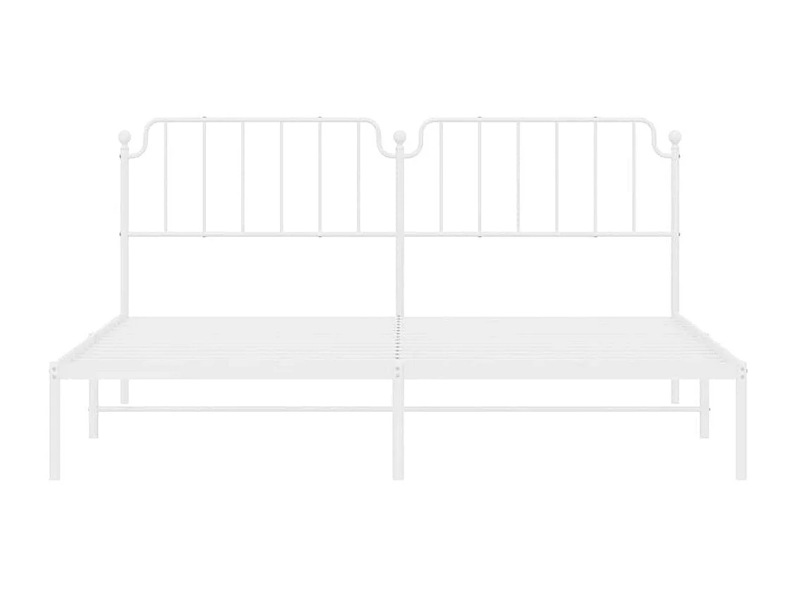Bedframe met hoofdbord metaal wit 193x203 cm