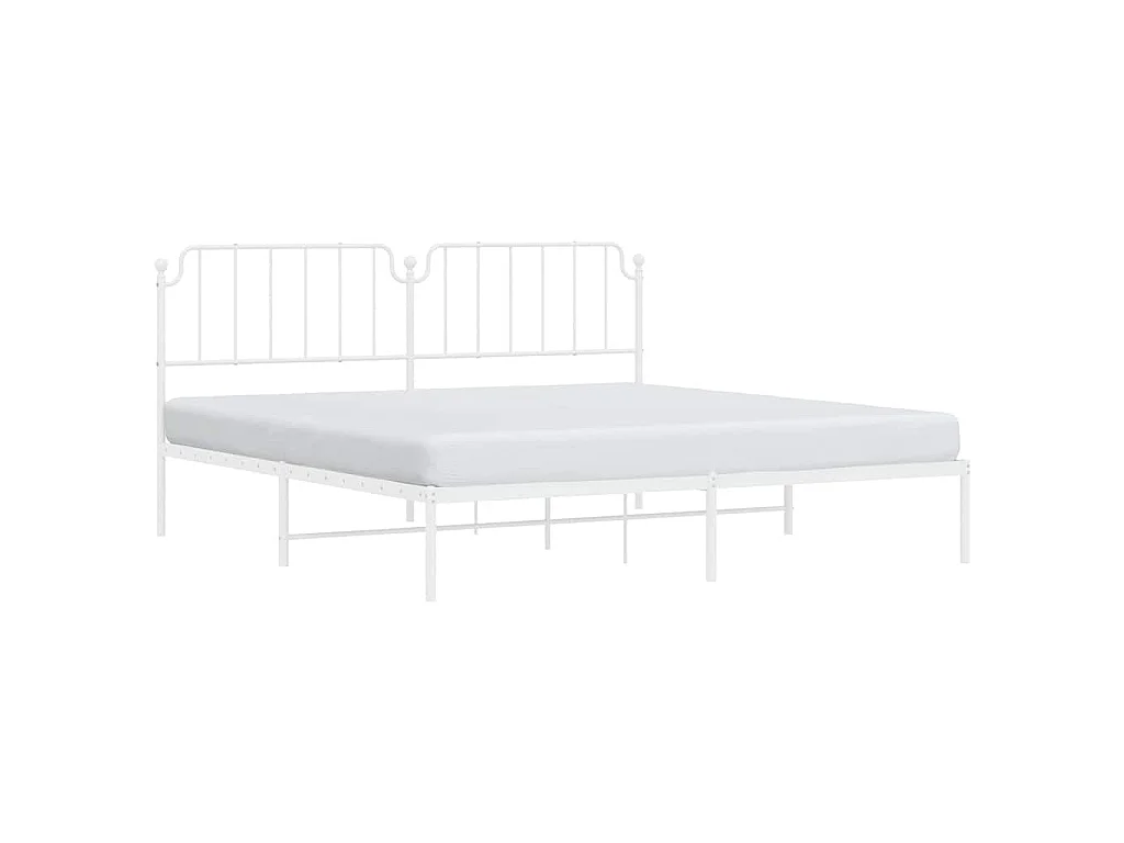 Giroletto con Testiera Metallo Bianco 193x203 cm