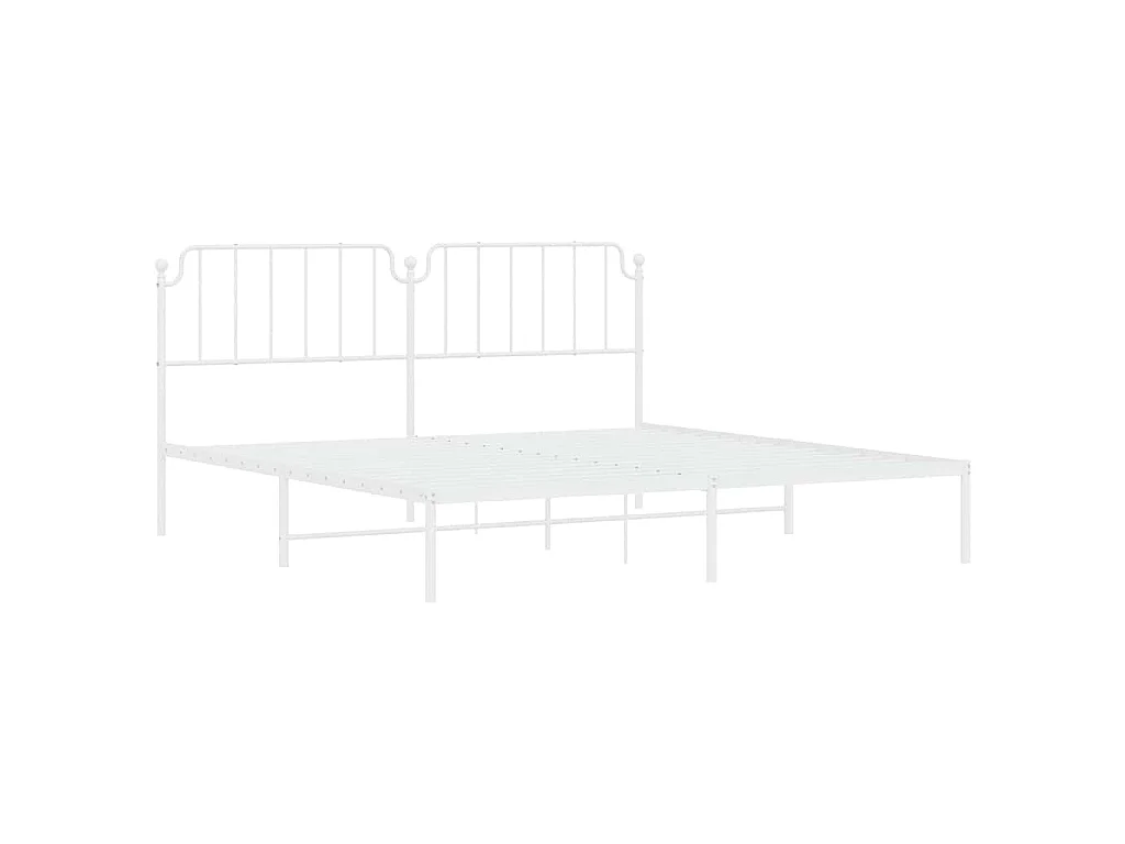 Giroletto con Testiera Metallo Bianco 193x203 cm