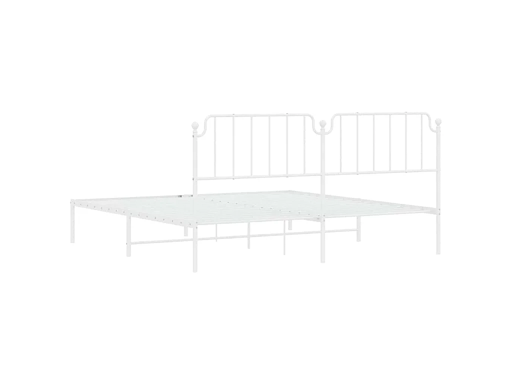 Giroletto con Testiera Metallo Bianco 193x203 cm