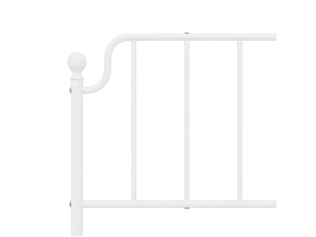 Giroletto con Testiera Metallo Bianco 193x203 cm