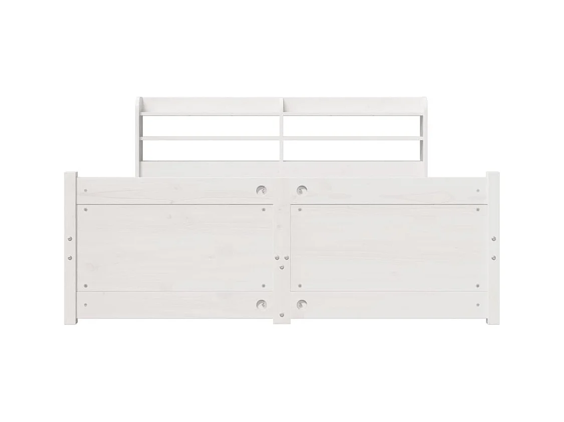 Cadre de lit avec tête de lit sans matelas blanc 150x200 cm